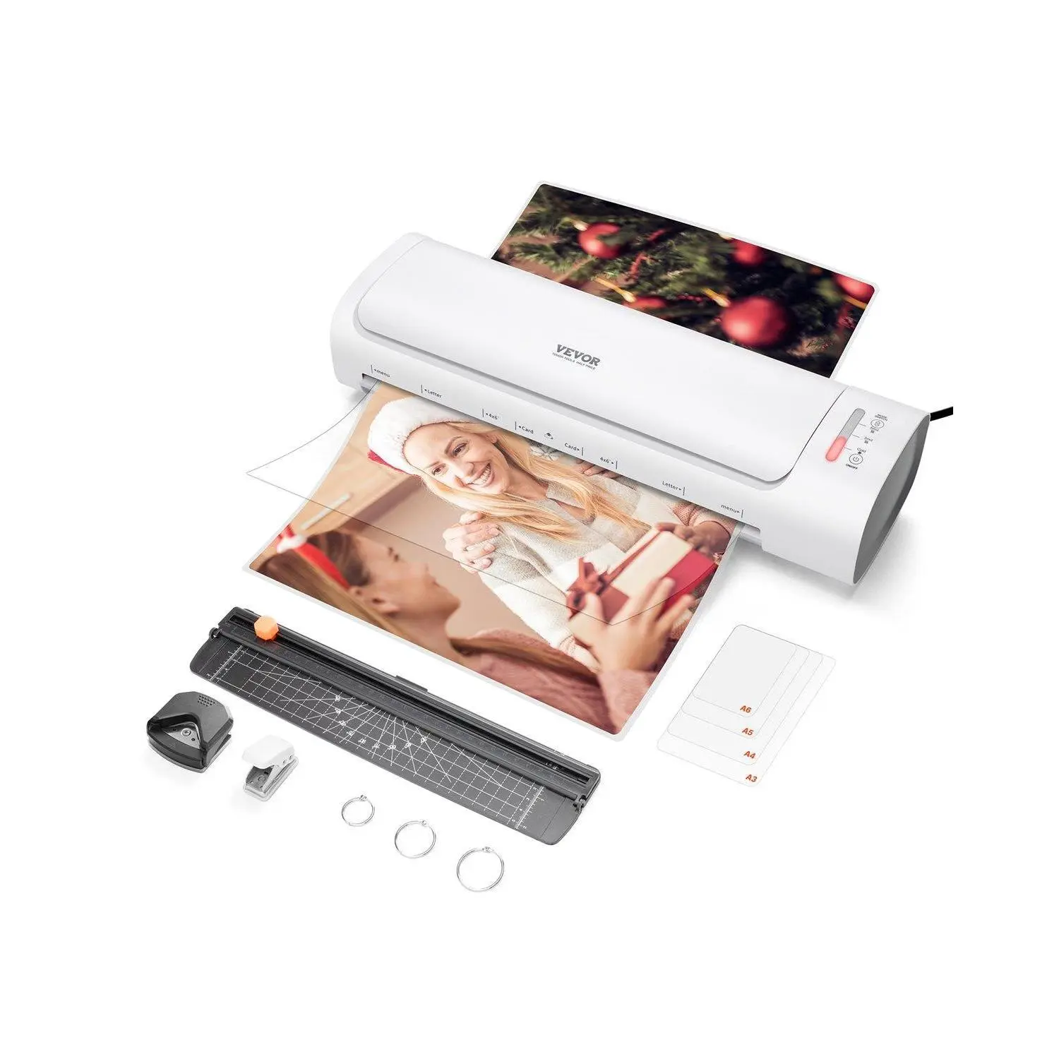 【Summerfinds】Laminator Machine - Cold & Hot Laminator with 12.6" Wide Feed, Max A3 Size, 3-5 mil Thickness, Hole Puncher, Paper Cutter, Laminating Sheets & Accessory Kit, Cold/Hot Mode