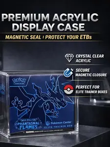Premium Acrylic Pokemon ETB protective UV Magnetic Cases