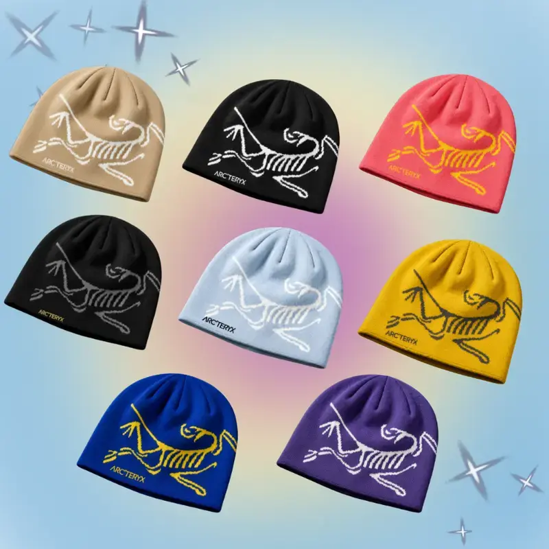 Arc'teryx Bird Head Knit Beanie – 8 Colors Tan Black Pink Blue Yellow Purple, Winter Skull Cap Outdoor Ski Hat, Unisex Gorpcore Streetwear Gift