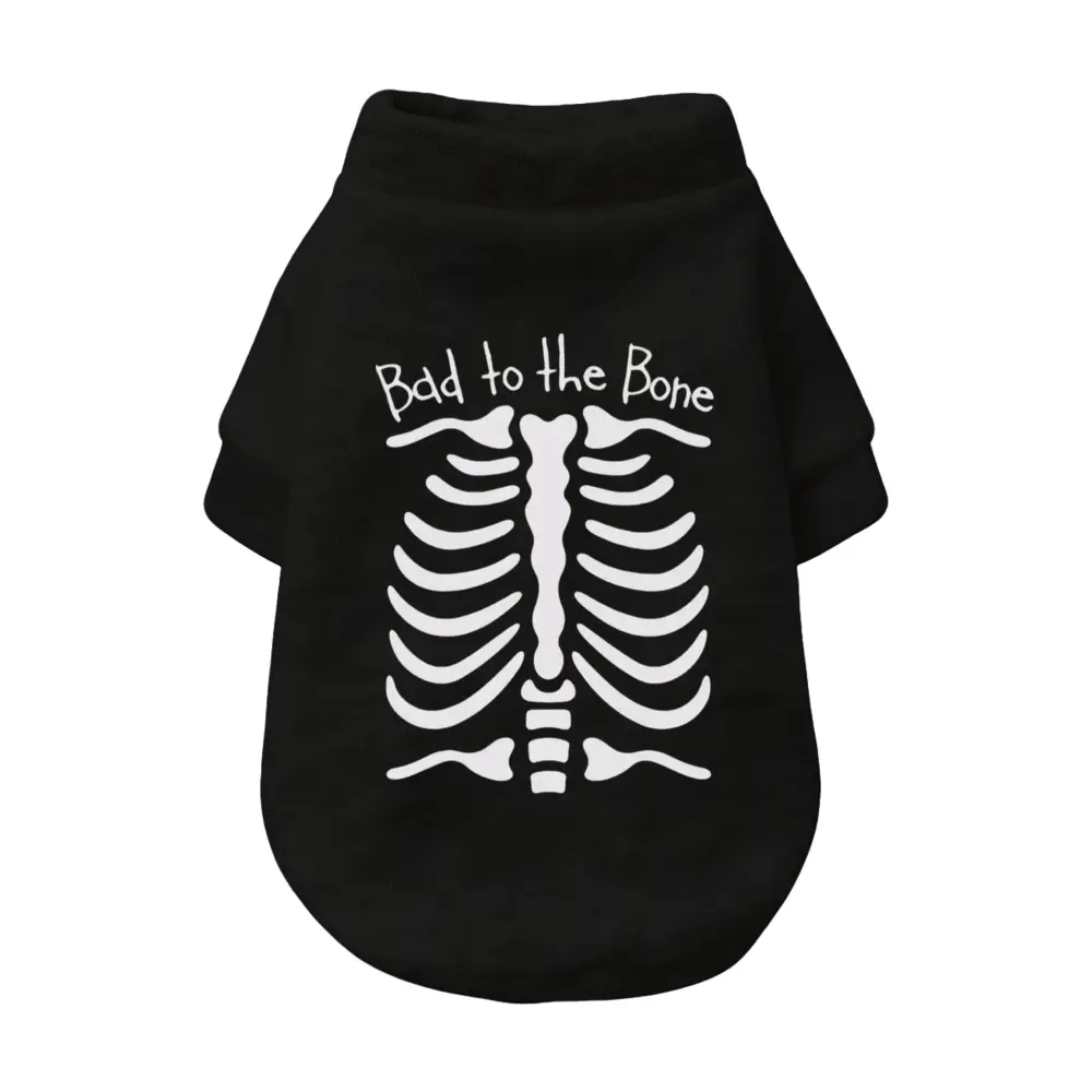 Halloween Dog Shirt for Pet Clothes Halloween Skeleton Hoodies Glowing Skull Cute Shirt Breathable Stretchy Costumes (X-Large, Black-2)