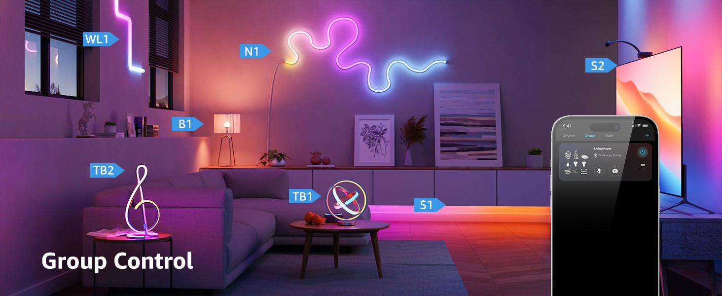 Lepro N1 AI Smart RGB Neon Rope Lights, Featuring LLM AI-Generated Lighting Effects, LightBeats Music Sync, Color Segment DIY Voice Control via App, Wi-Fi & Bluetooth Enabled for Christmas, Living Room and Bedroom Wall Decor -1