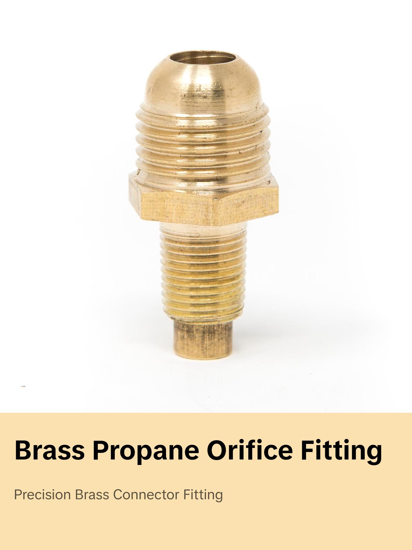 PROPANE ORIFICE CONNECTOR BRASS TUBE FITTING 3/8" FITTING FLARE X 1/8" MNPT