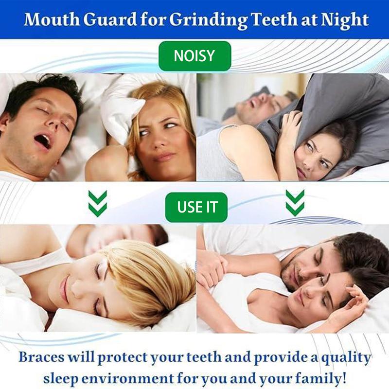 Custom Fit Mouth Guard for Teeth Grinding at Night - 4 Pcs EVA Moldable Night Guards for Adults & Teens - Thickened Design Safe Soft Comfortable Reusable Design with Carrying Case - Stop Teeth Clenching & Jaw Pain