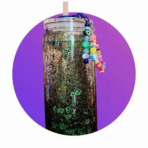 16 oz Snow Globe Tumblers-Minecraft Theme-  with Vibrant Glitter for Festive Beverages. Various Colors, Personalization, and Embellishments Customizable by Request!