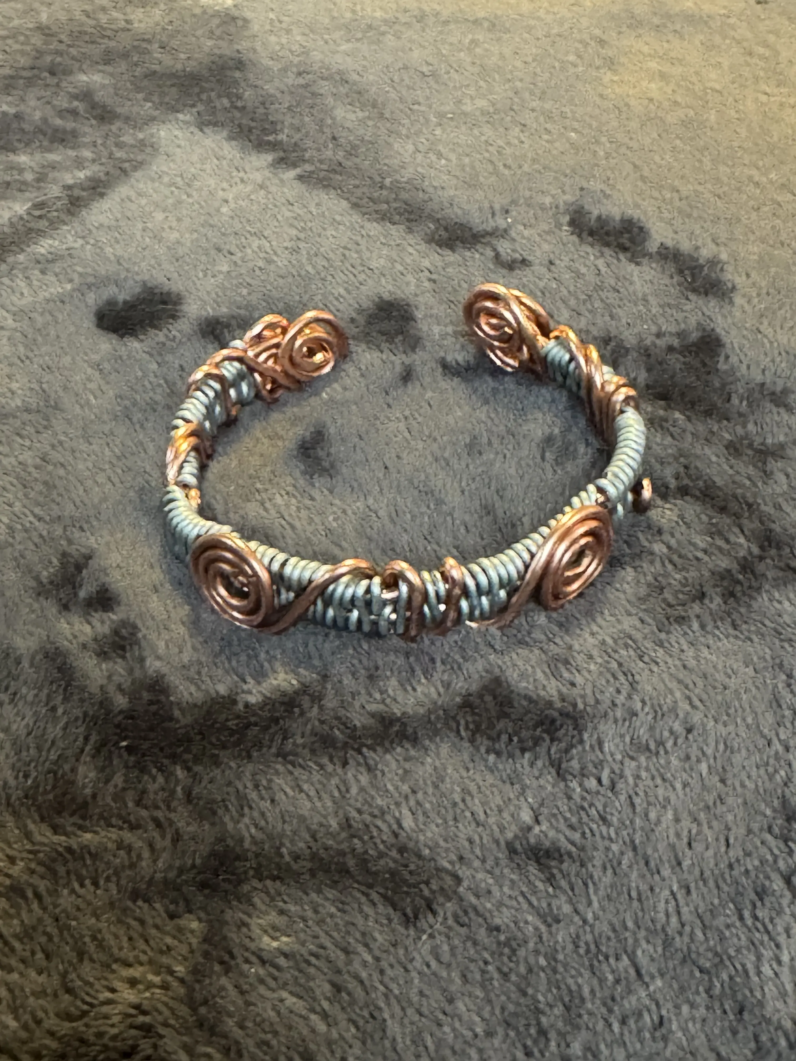 Galvanic Bio-Electric Cuff Handcrafted Copper & Zinc Adjustable Open Cuff 3" Diameter Elemental Modern Jewelry Line