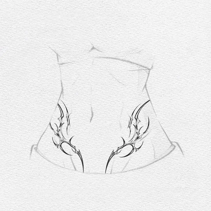 1pcs Thorn Cross Herbal Juice Tattoo Sticker Dark Sexy Hot Girl Fake Tattoo Male and Female Abdomen Waterproof Temporary Tattoo Body Fake Tattoos Halloween Festive Party Gift Y2K Sticker Tattoos