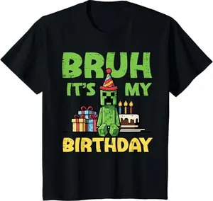 Youth Bruh Its My Birthday Pixel Gamer Bday Party T-Shirt, Birthday Party Shirts For Men Women Boys Girls