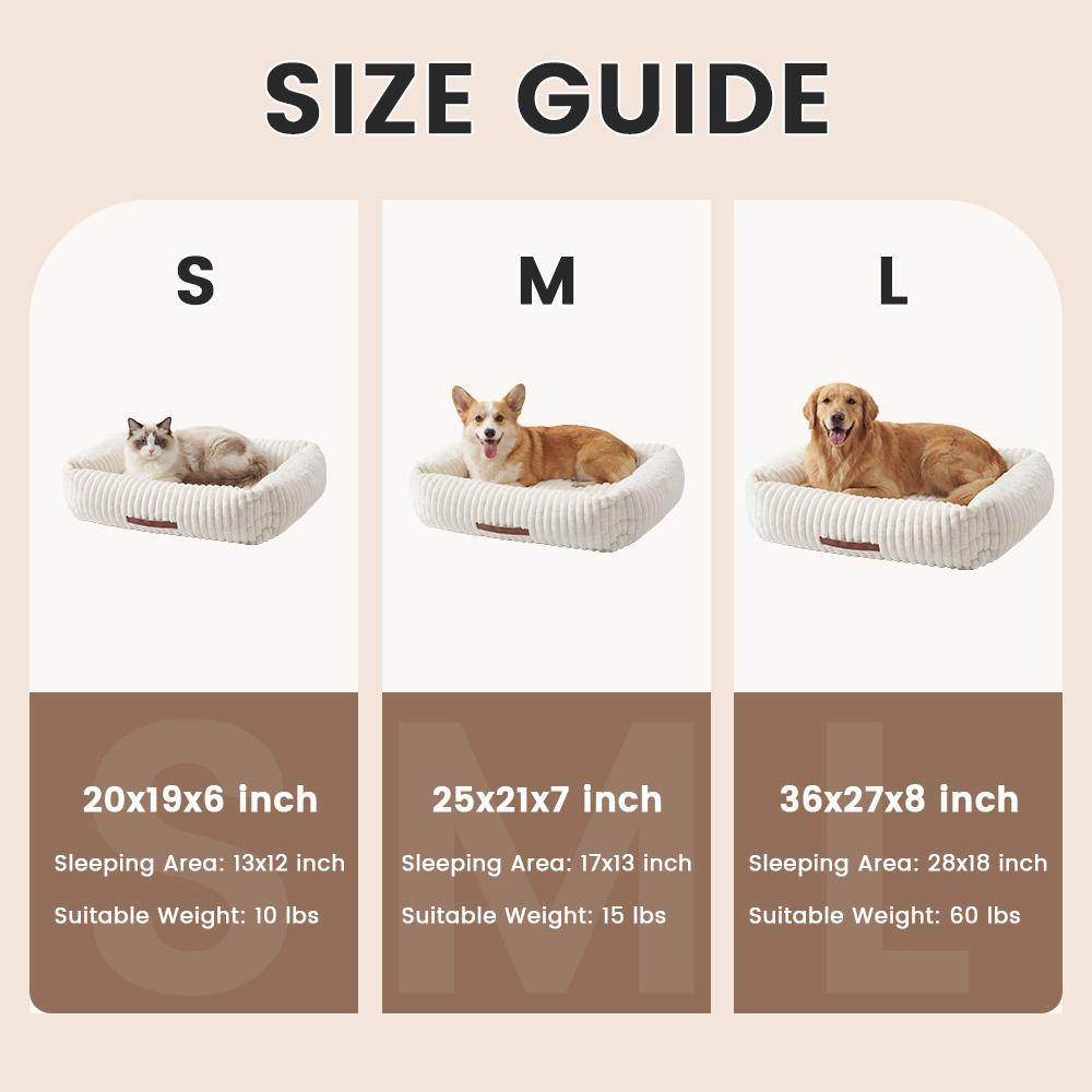 3 Styles Comfortable Pet Sofa Beds - Fluffy Fleece Cat Beds for Indoor Cats, Premium Soft with Removable Washable Cover