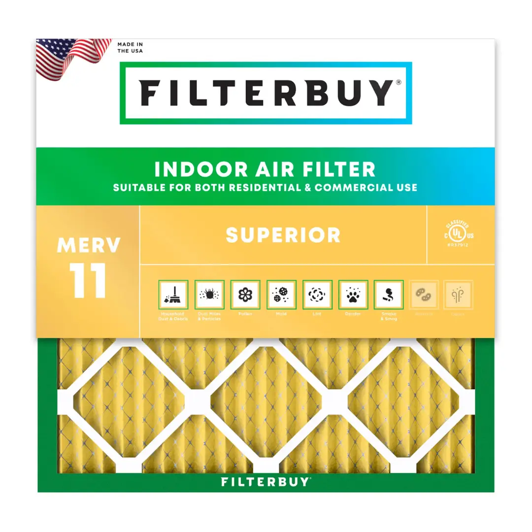 Filterbuy Air Filters | MERV 11 Allergen Defense | Pleated HVAC AC Furnace Filter Replacements | Easy Installation | Made in USA | Eco-Friendly