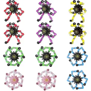 Easter Basket Stuffers, 12 Pcs Transformable Fidget Spinners Toys- Deformable Fingertip Gyro Stress Relief Sensory Toys, Easter Party Favors & Birthday Gifts for Kids Adults Boys Girls