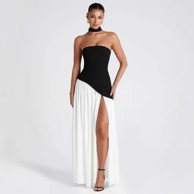 Tyrone | Hot Pink Strapless Keyhole Pleated A Line Prom Dress - TikTok Shop