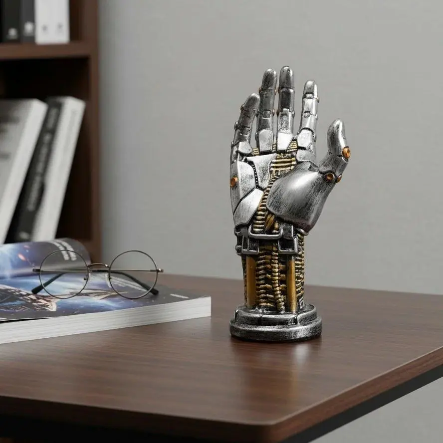 Cyberpunk 3D Gamepad Holder - Robotic Hand Storage Box for Controller Phone Keys, Sci-Fi Desk Organizer Cool Tech Gift