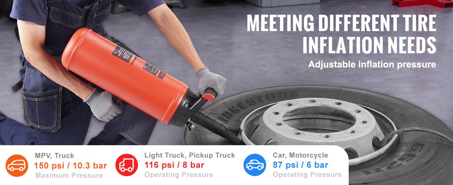 VEVOR Tire Bead Seater, Various specifications, Air Tire Bead Blaster, Portable Tire Inflator Tool, For Tractor Truck ATV Car and Automobile Repair VEVOR Tire Bead Seater, Various specifications, Air Tire Bead Blaster, Portable Tire Inflator Tool, For Tractor Truck ATV Car and Automobile Repair