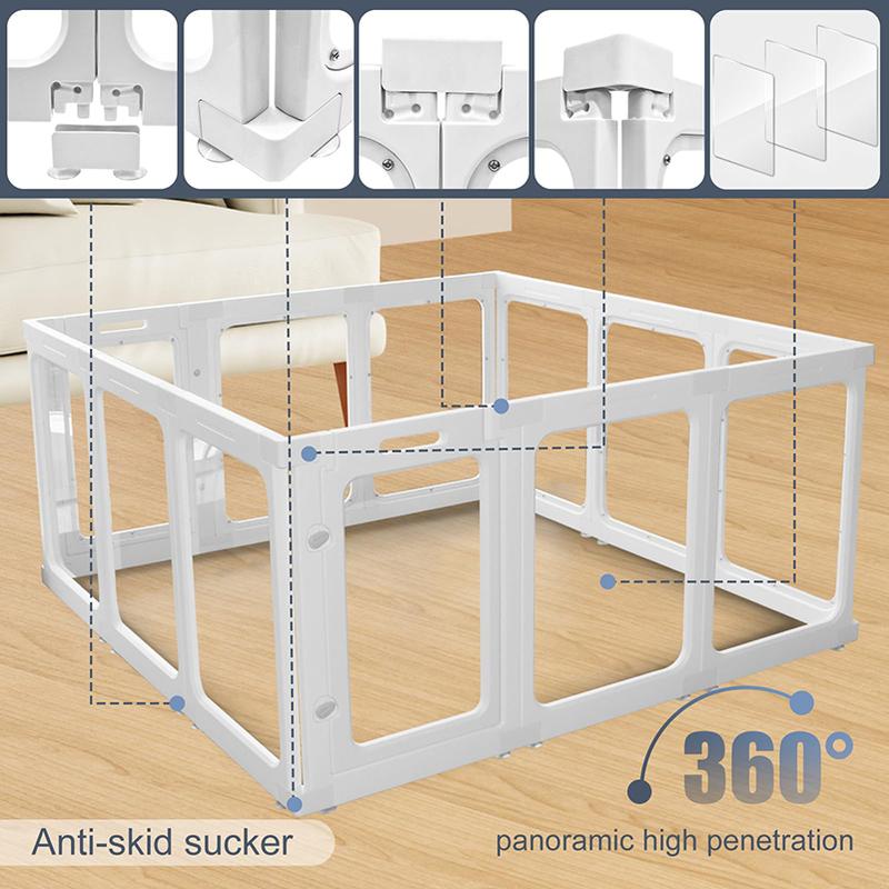 Acrylic Dog Pen,Clear Dog Play Pen for Puppy Cat Rabbit Ferret Transparent Easy Assemble Whelping Crate Kennel Cage Enclosure Sturdy & Easy Cleaning Suitable for Small Pets