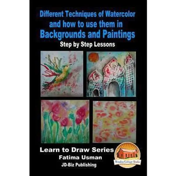 Used Watercolor Workbook & Tutorial - Different Watercolor Techniques for Backgrounds & Paintings, Step-by-Step Lessons by John Davidson (Paperback)
