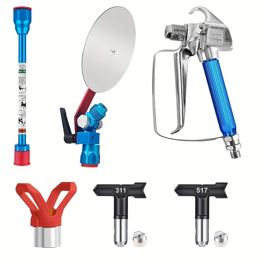 Airless Paint Sprayer with 311 & 517-Tip, Car Paint Sprayer with 7.87 Inch Extension Rods and Spray Guide Accessory, Car Paint Repair Tools, Spray Painting Tool, Car Washing & Maintenance Accessories
