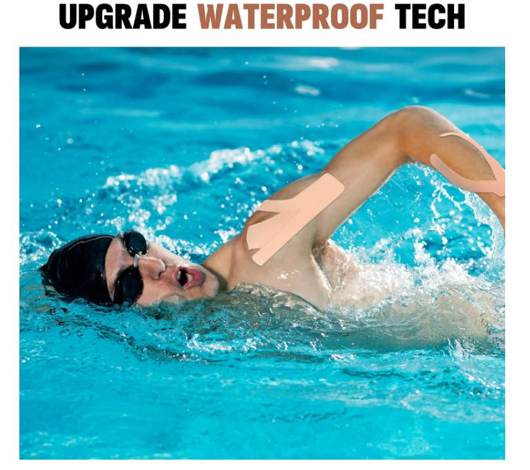 5 Rolls Kinesiology Tape, 2 inch x 16.4 Feet Waterproof Athletic Tape, Uncut Kinetic Tape, Muscle Tape, Sports Tape, Knee Tape for Exercise and Daily Use - Skin Color