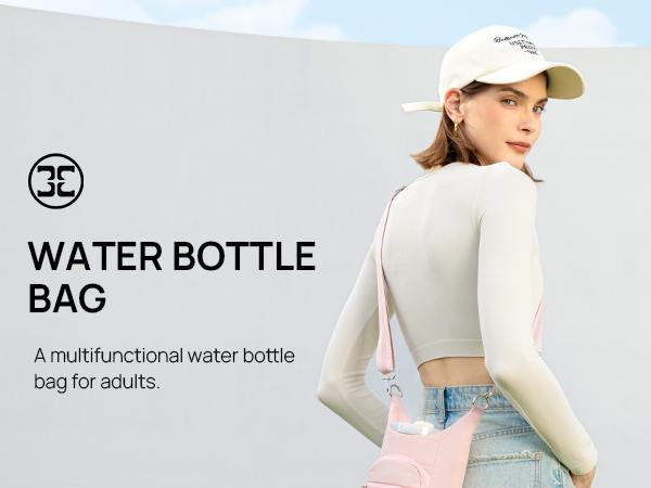 【Telena】 Water Bottle Carrier Bag with Strap Crossbody Bags for Women for Walking, Hiking, Cycling Gift Black Purse #TikTokShopBlackFriday