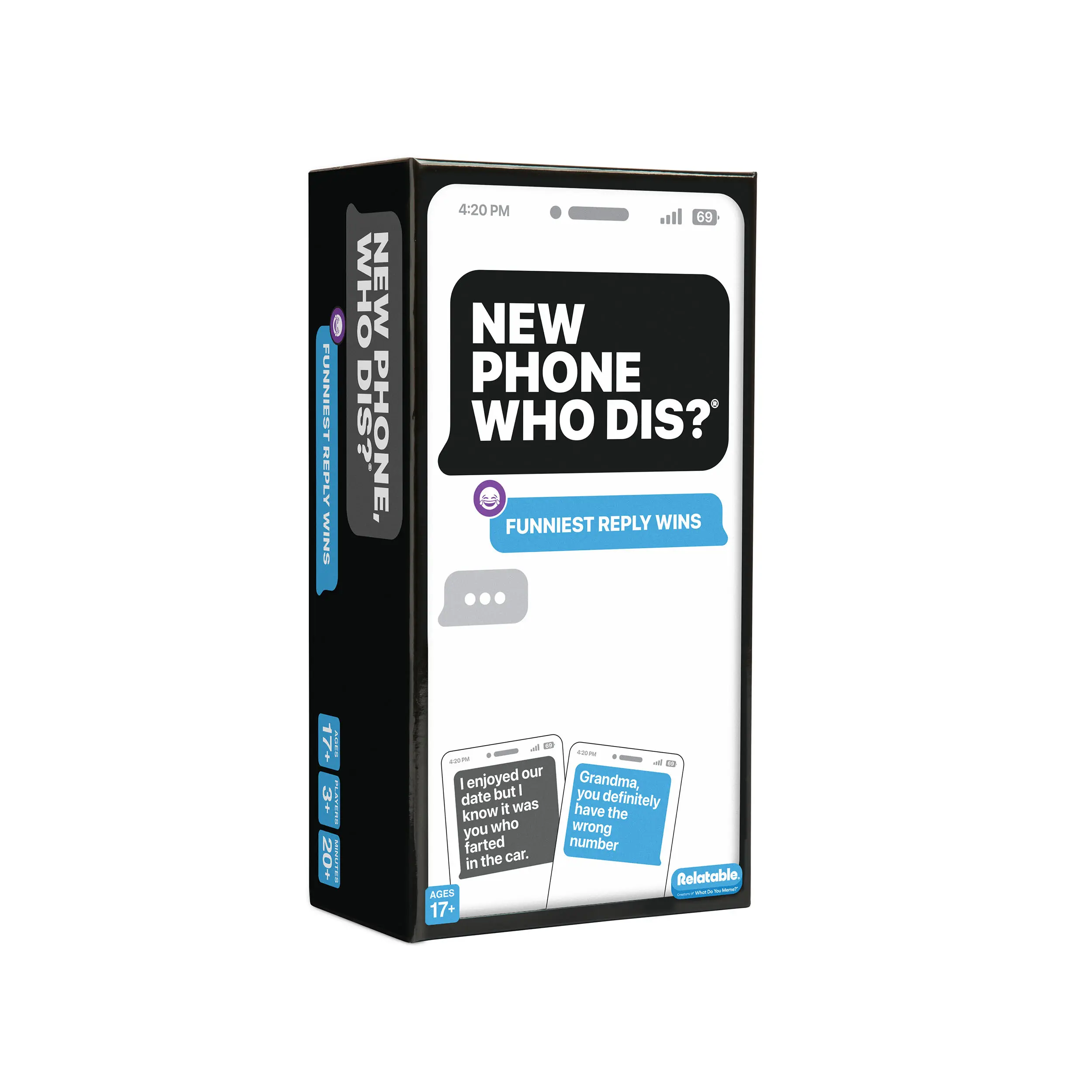 New Phone, Who Dis? by Relatable – Offline Text Message Party Game - Spicer Edition Party Game, Funny Social Icebreaker for Groups, and Summer Fun for Game Night, Includes 50 Inbox & 250 Reply Cards