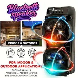 Dual 3-Inch Portable Wireless Speaker - High Power Bass, RGB LED Lights,Bluetooth speaker， TWS Mode, TF/USB Playback, Type-C Charging Port, Compact Boombox for Home & Travel