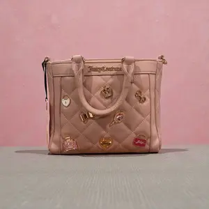 Juicy Couture Pink Quilted Charm Tote Bag
