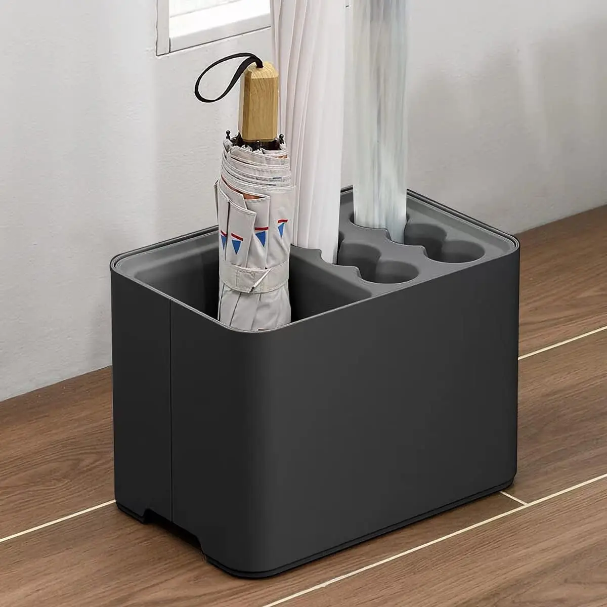 Umbrella Stand Rack Umbrella Holder with Drip Tray for Entryway Corner Space Saving Organizer Home Office Decor Stores 10 Umbrellas (Black)