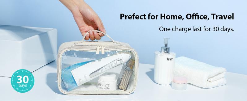 COSLUS CX20 Water Flosser Teeth Pick: with Lightweight Handle,HandlePortable Cordless Oral Irrigator,Includes Five Nozzle（Tongue Cleaner),Rechargeable Travel Irrigation Cleaner IPX7 Waterproof Electric Flossing Machine for Teeth Cleaning,White