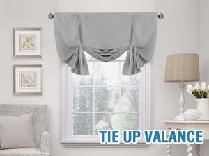 H.VERSAILTEX 100% Blackout Tie Up Curtains for Bedroom Thermal Insulated Kitchen Curtains Rod Pocket Blackout Curtains for Small Window / Bathroom with Black Liner