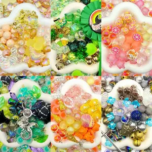16mm Car Hanger/Ornament Making Beads Mix – 16mm Beads with Hooks, Acrylic/Resin/Glass Beads