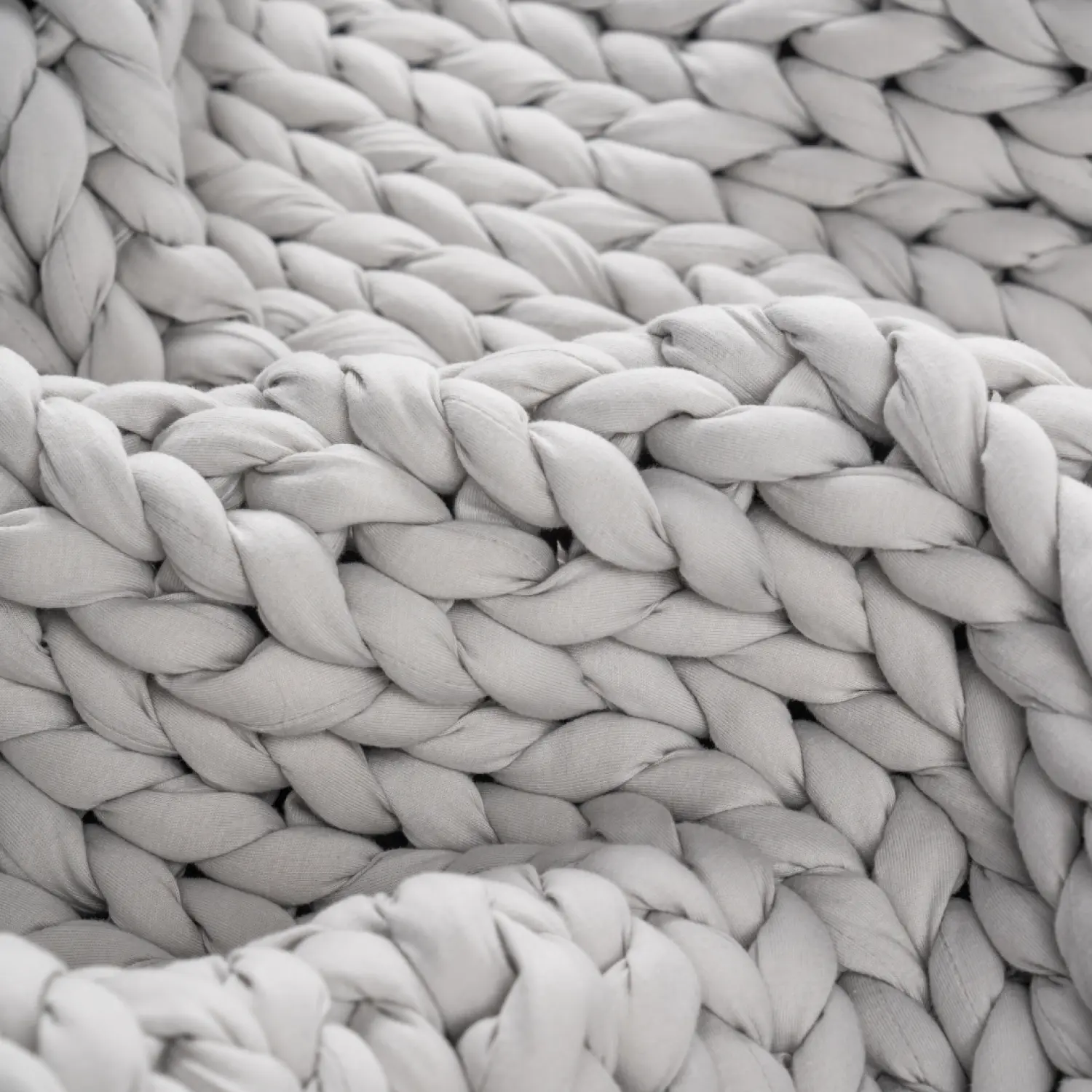 The Cuddler Hand-Knit Weighted Blanket | Fog