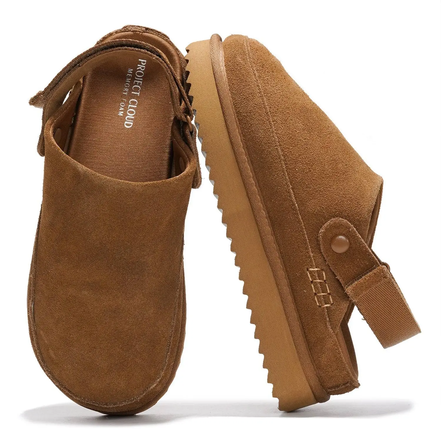Project Cloud Women's | Genuine Suede Clogs for Women  Memory Foam Water Resistant Clogs Non-Slip Platform Comfort Woman Shoes Classic Girl Footwear - Goldstar