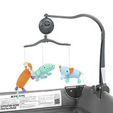 JOYMOR 7 in 1 Bedside Bassinet with Changing Table, All in One Nursery Center, Bedside Sleeper with Mattress, Sheet, Canopy, Storage Shelf and Hanging Toy