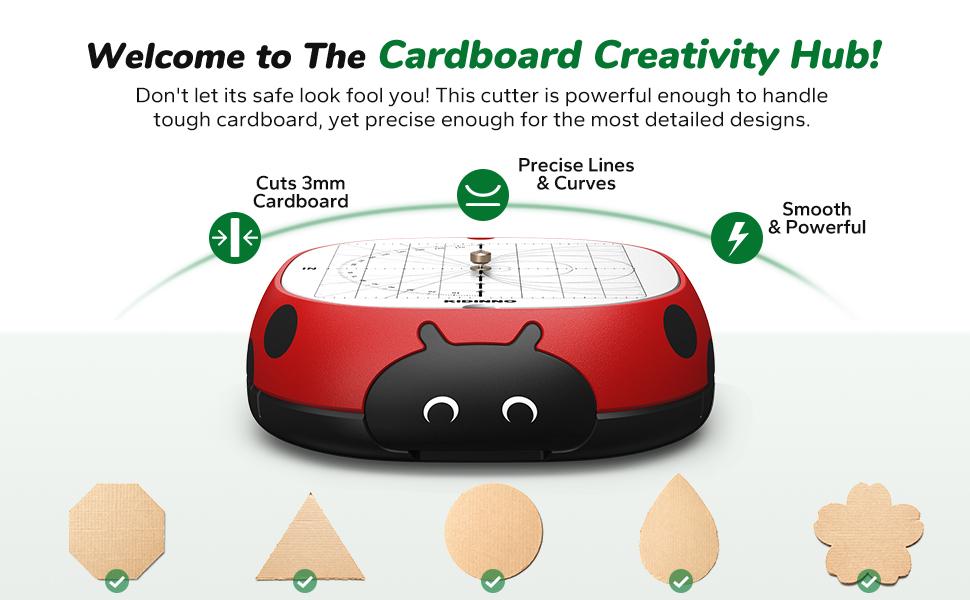 KIDINNO Safe Power Cardboard Cutter   STEM STEAM Educational Toy for Kids Creative Play Engineering Creativity Upcycled Tool for DIY Projects Eco-Friendly Red & Black Design