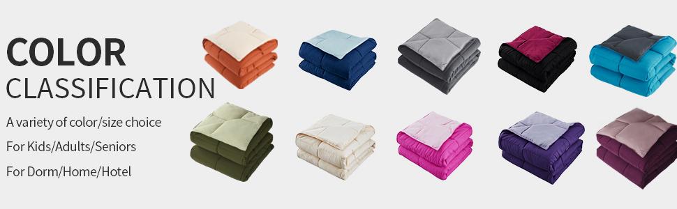 HIG 3PC Down Alternative Comforter Set - All Season Reversible Comforter with Two Shams happy  fluffy cloud bed