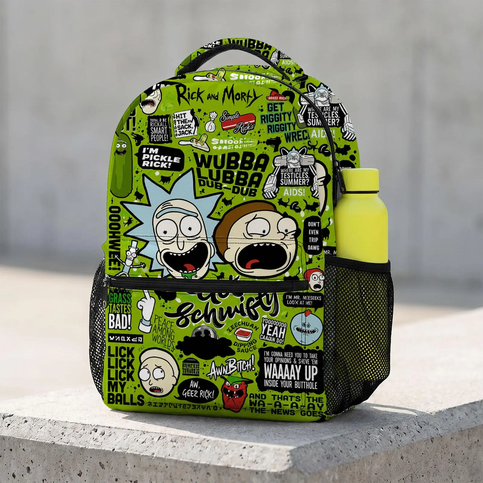 Kawaii Cartoon Print School Backpack for Boys and Girls, Large Capacity Heavy-Duty Bookbag with Chest Buckle and Side Pockets, Boys Girls, Kawaii Print