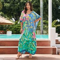 Blue Green Floral Print