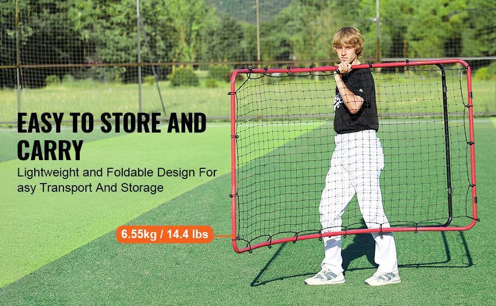 【Father's Day】VEVOR Baseball And Softball Rebounder Net,  , 4 x 5.5 ft PitchBack Baseball Pitching Nest, Pitch Return Trainer Rebound Net with Pitching Target, All Angle Fielding Rebound Net for Grounders Pop Flies