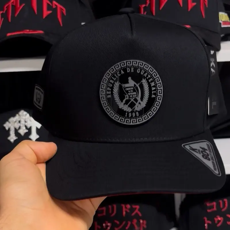 Guatemala Quetzal Hats Black Snapback for Men with Logo and Adjustable Fit Baseball Cap