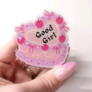 Magnetic Collapsible Grip/Stand for Kindle, ipad, E-Readers, Smart Phones | Smutty Good Girl Pink Cake Design | Handmade