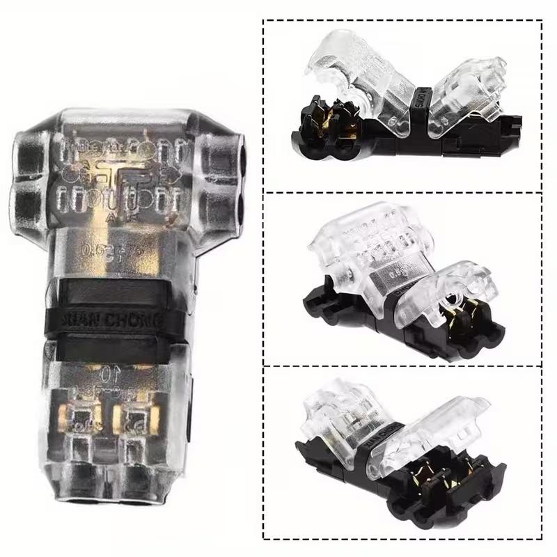 T2 Quick Connector, T Type 2 Pins Wire Splice Connectors, Solderless No Stripping 3 Way Wire Connectors, Durable Reliable Connectors for LED Strip Automotive,tiktok shop deal-YY T2 Quick Connector, T Type 2 Pins Wire Splice Connectors, Solderless No Stripping 3 Way Wire Connectors, Durable Reliable Connectors for LED Strip Automotive,tiktok shop deal-YY