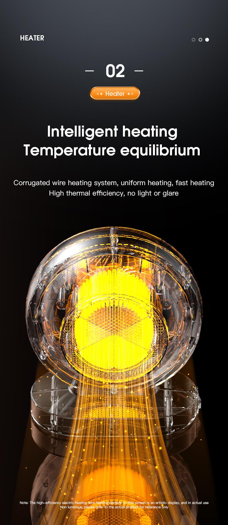 Oloey Small Portable Space Heater 200W & Above Indoor Electric Mini Table Heater with Overheat & Tipping Protection for Office Garage Home Various Settings Low Power Reliable