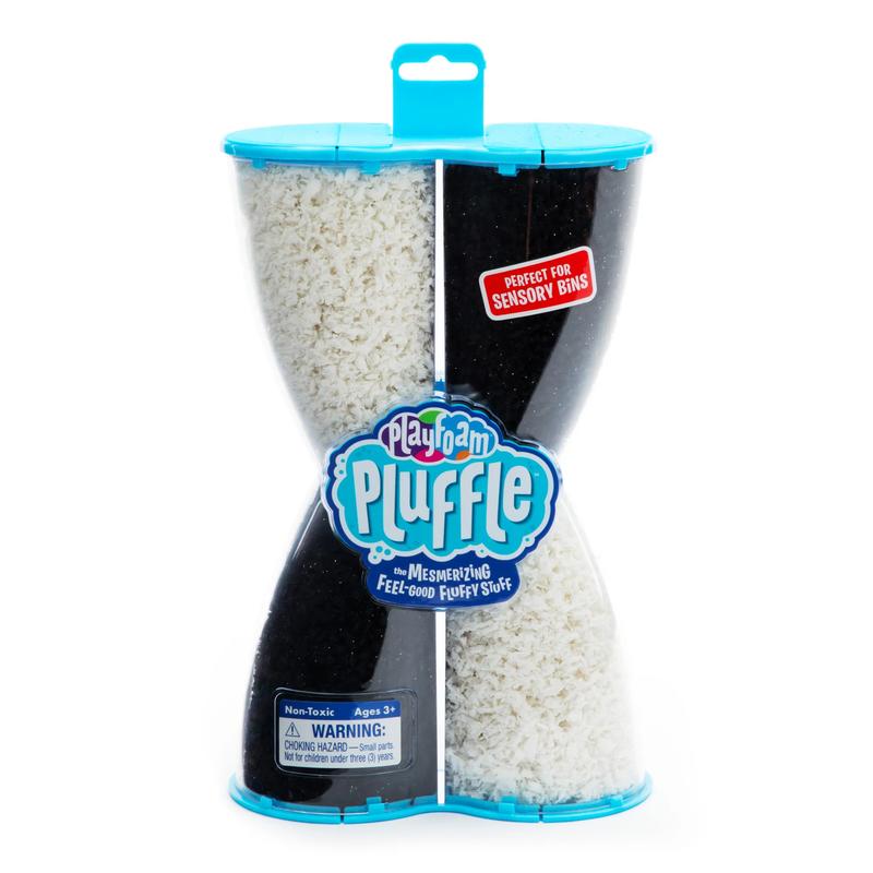 Educational Insights Playfoam Pluffle for Sensory Bins, Glow-in-the-Dark and Black & White, Set of 2, Ages 3+