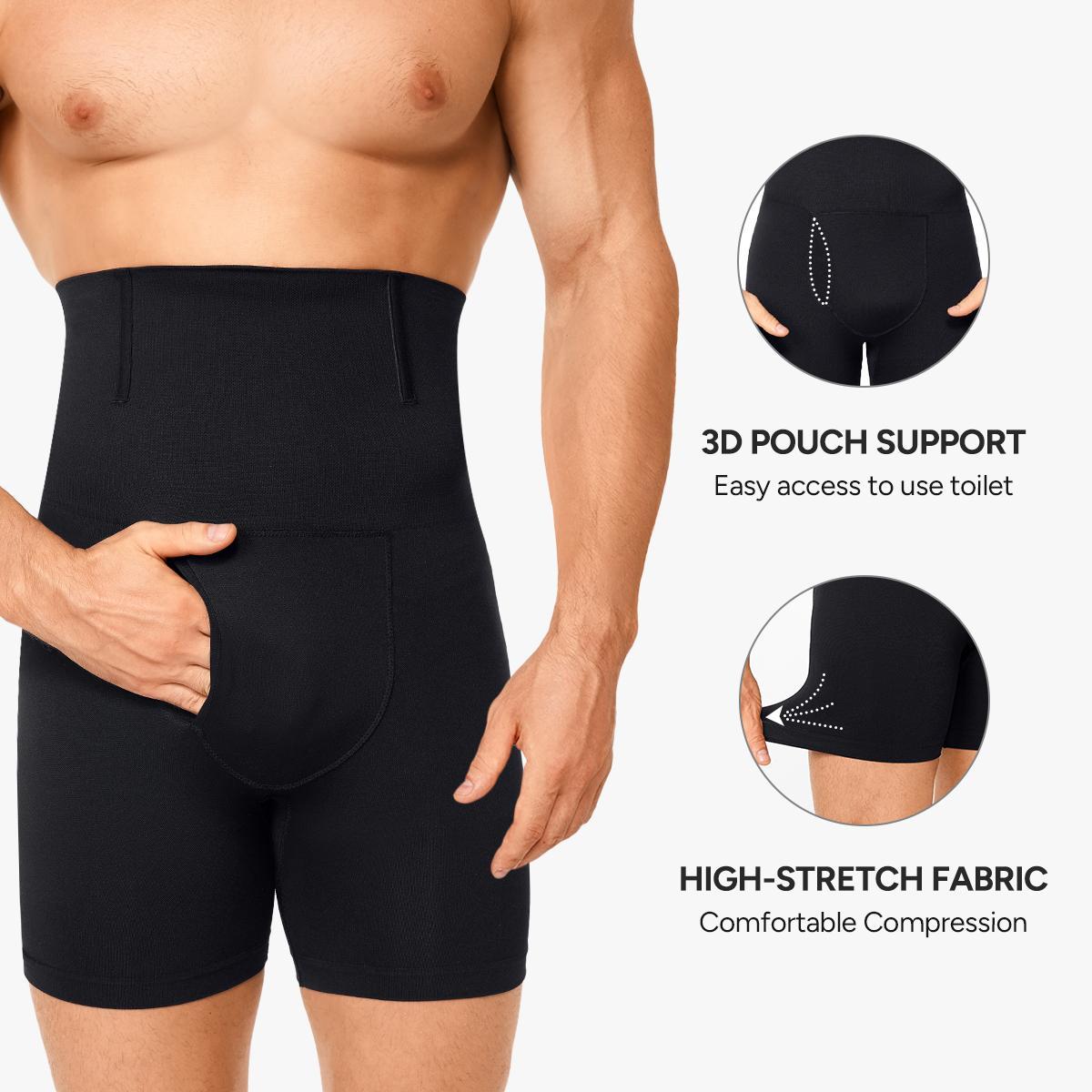 【Nebility】 Men’s High-Waist Tummy Control Shapewear, Slimming Compression Boxer Briefs Underwear, Seamless Belly Slim Fit SpringStatements
