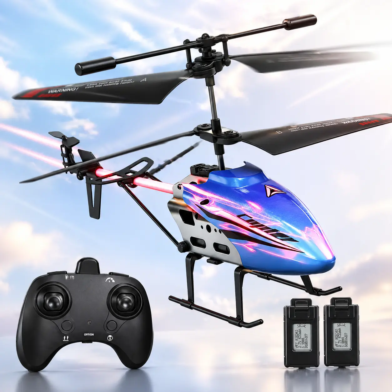 Remote Control Helicopter for Kids & Adults, Color-Changing LED RC Helicopter with Gyro Stabilizer, Rechargeable Flying Toy for Beginners Gift