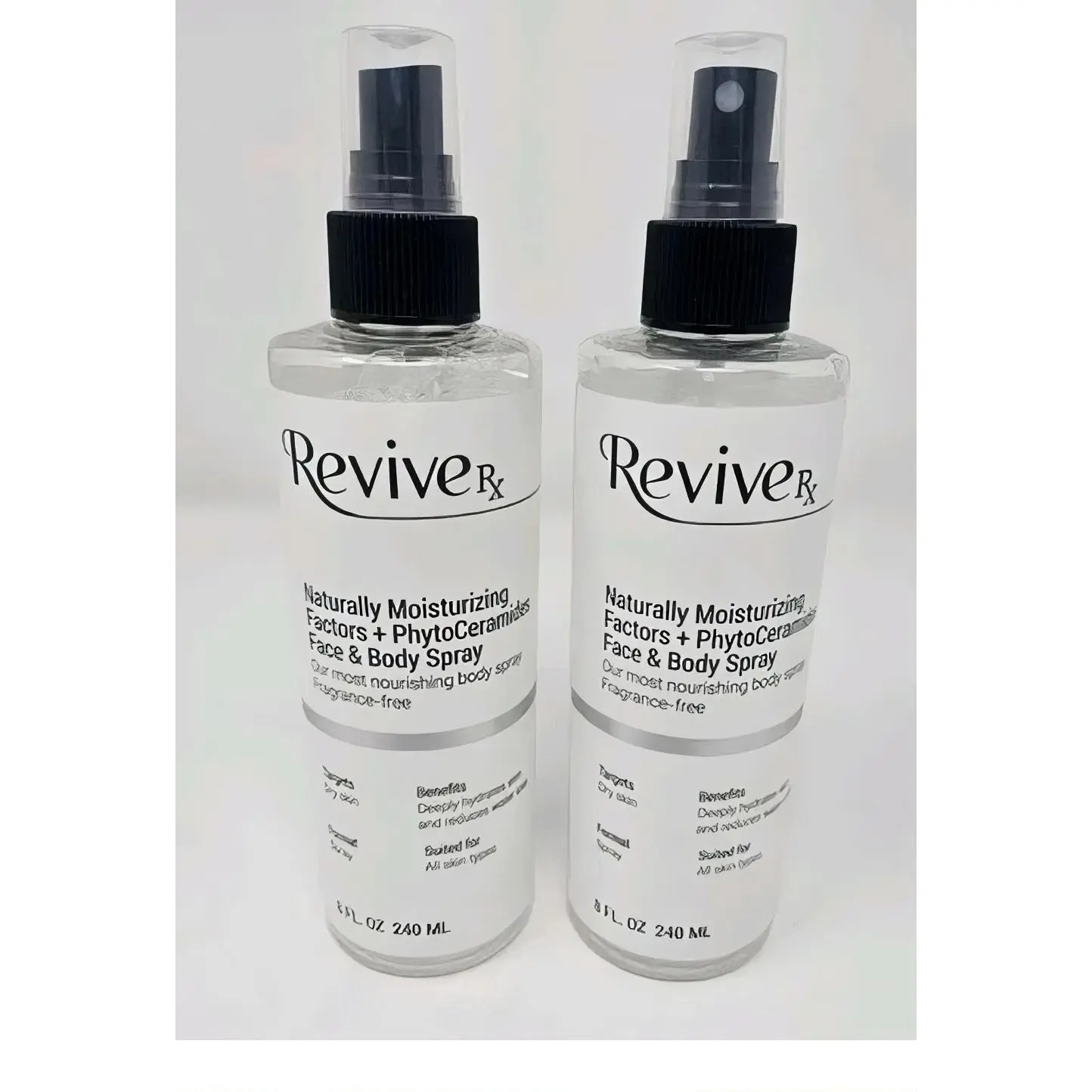 ReviveRx Sensitive Skin Daily Beauty Product, Naturally Moisturizing Factors & Phytoceramide Face & Body Spray with Spray Cap, 8 fl oz (240 mL), Fragrance-Free Moisturizer