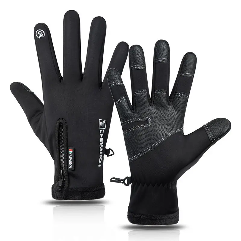 Men's Winter Riding Gloves, Biker Style All Weather Grip Sports Gloves - Waterproof, Warm & Touch Screen Compatible for Cycling, Riding Glove