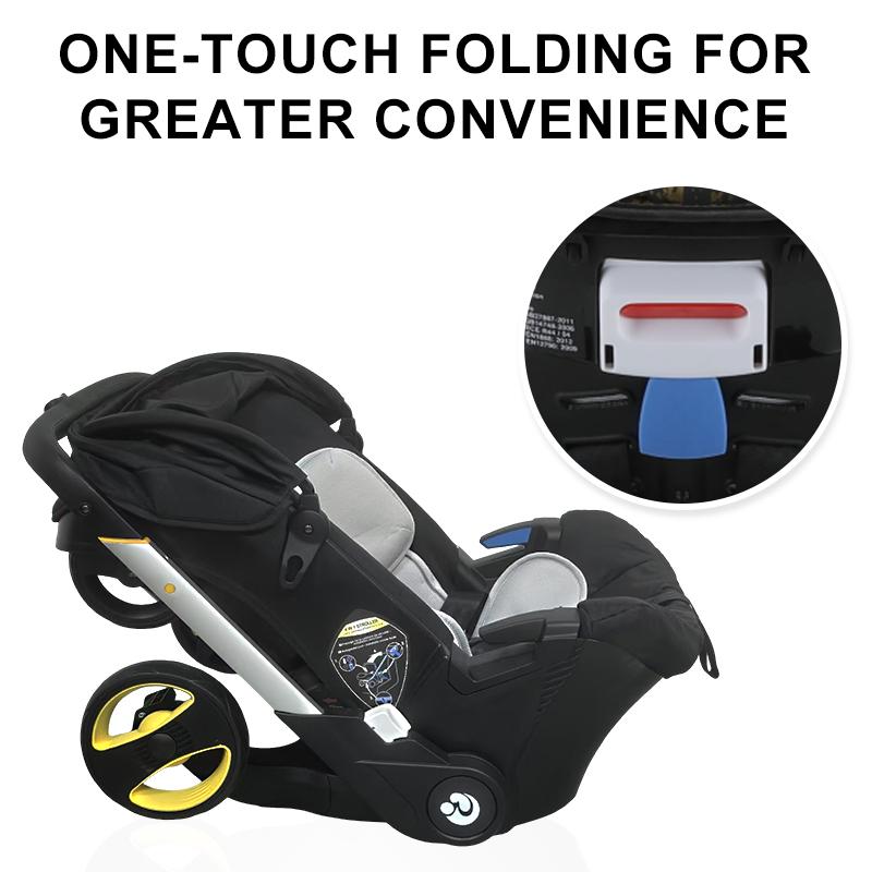 (No Base)Baby Stroller with Free Bag ,Newborn Stroller,Foldable Stroller Legs,Equipped with Chest Clip,One-Click Contraction Function,Alloy Metal Material,4-wheel Travel Toddler Stroller