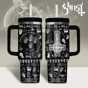 Ghost Music Custom Cup 40 oz, 20oz Tumbler With Handle, Rock Fans Tumbler Cup, Ghost Band Merch