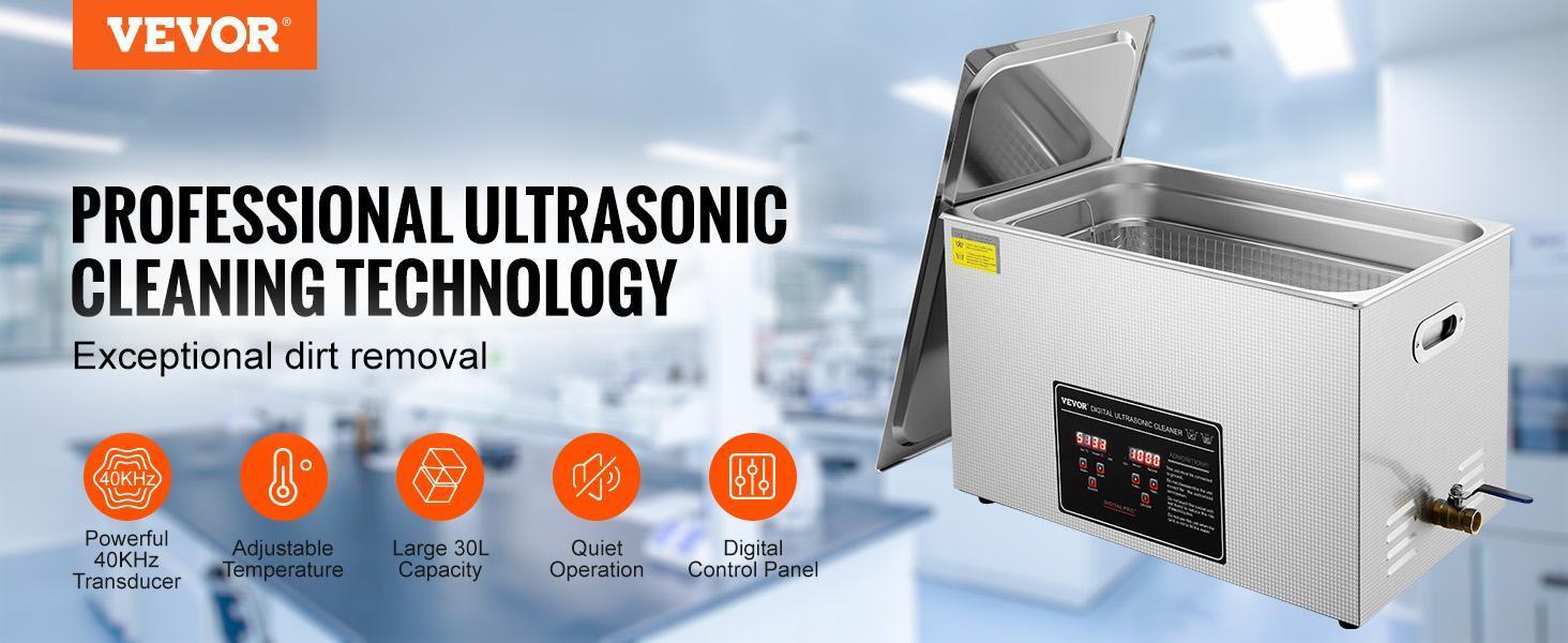VEVOR Ultrasonic Cleaner High Power, Various specifications, Professional Digital Lab Sonic Ultrasonic Parts Cleaner with Heater & Timer for Garage/Laboratory/Dental
