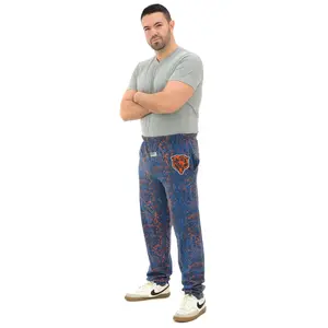 Zubaz NFL Adult Unisex Z88 Embroidered Post Pattern Pant, Chicago Bears, X-Small